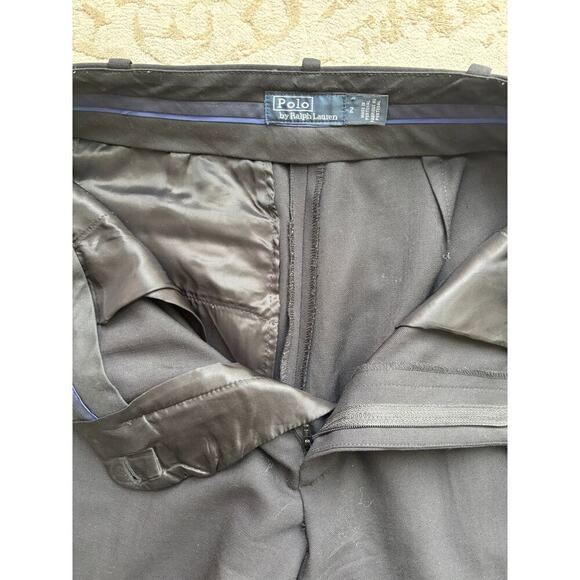 Polo Ralph Lauren Black Stretch Wool Wide Leg Dress Pants Women’s Size 2 - Picture 5 of 10